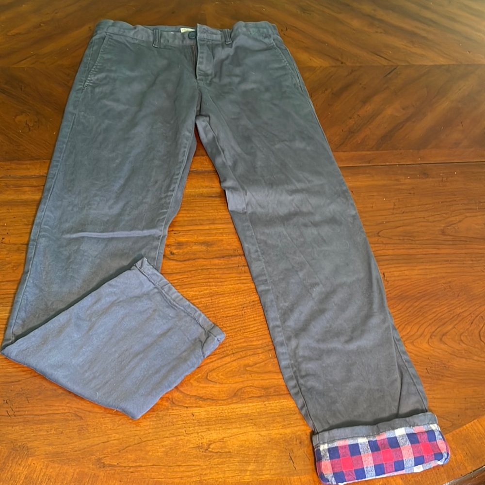 Crewcuts boys flannel lined pants size 14, gray